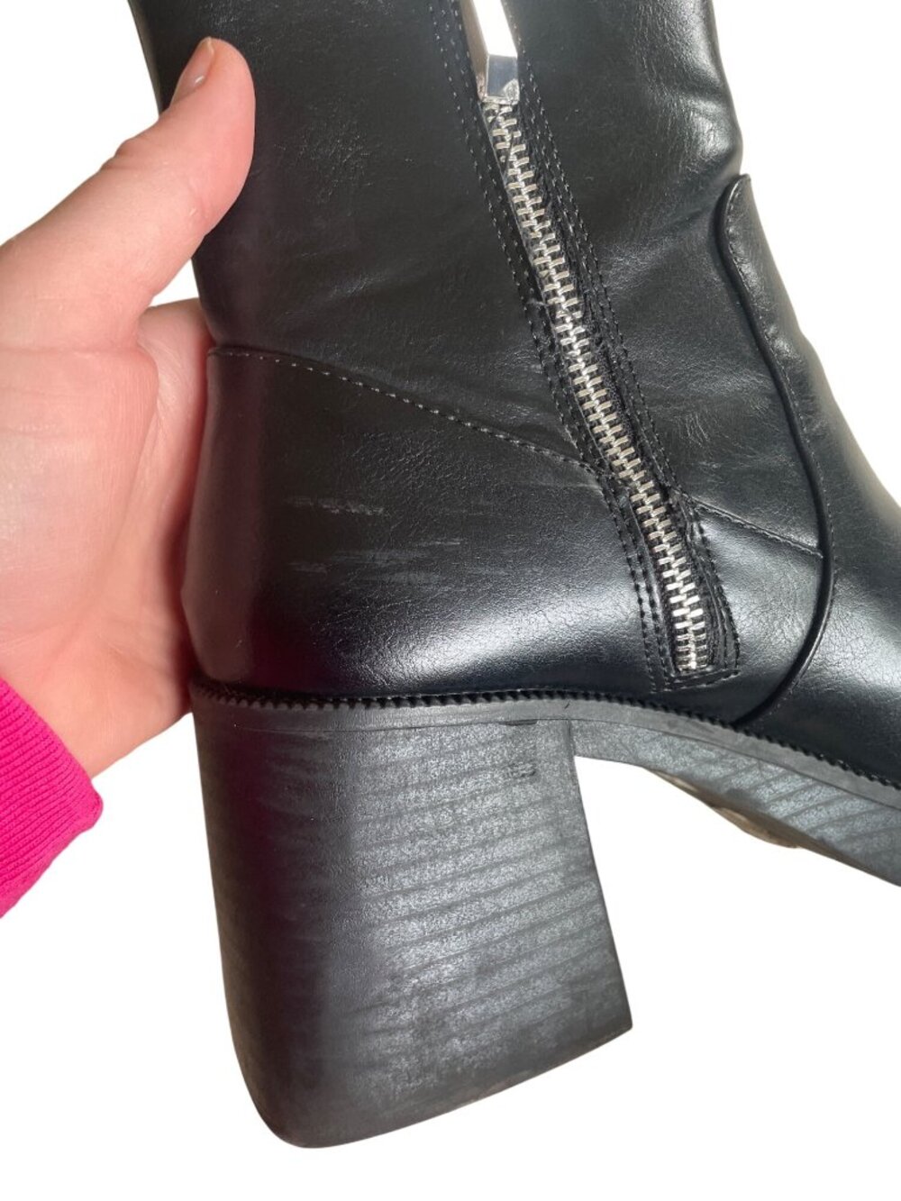Princess Polly Lexus Chunky Block Heel Platform Ankle Boots Black Size 9 Goth - Picture 11 of 12